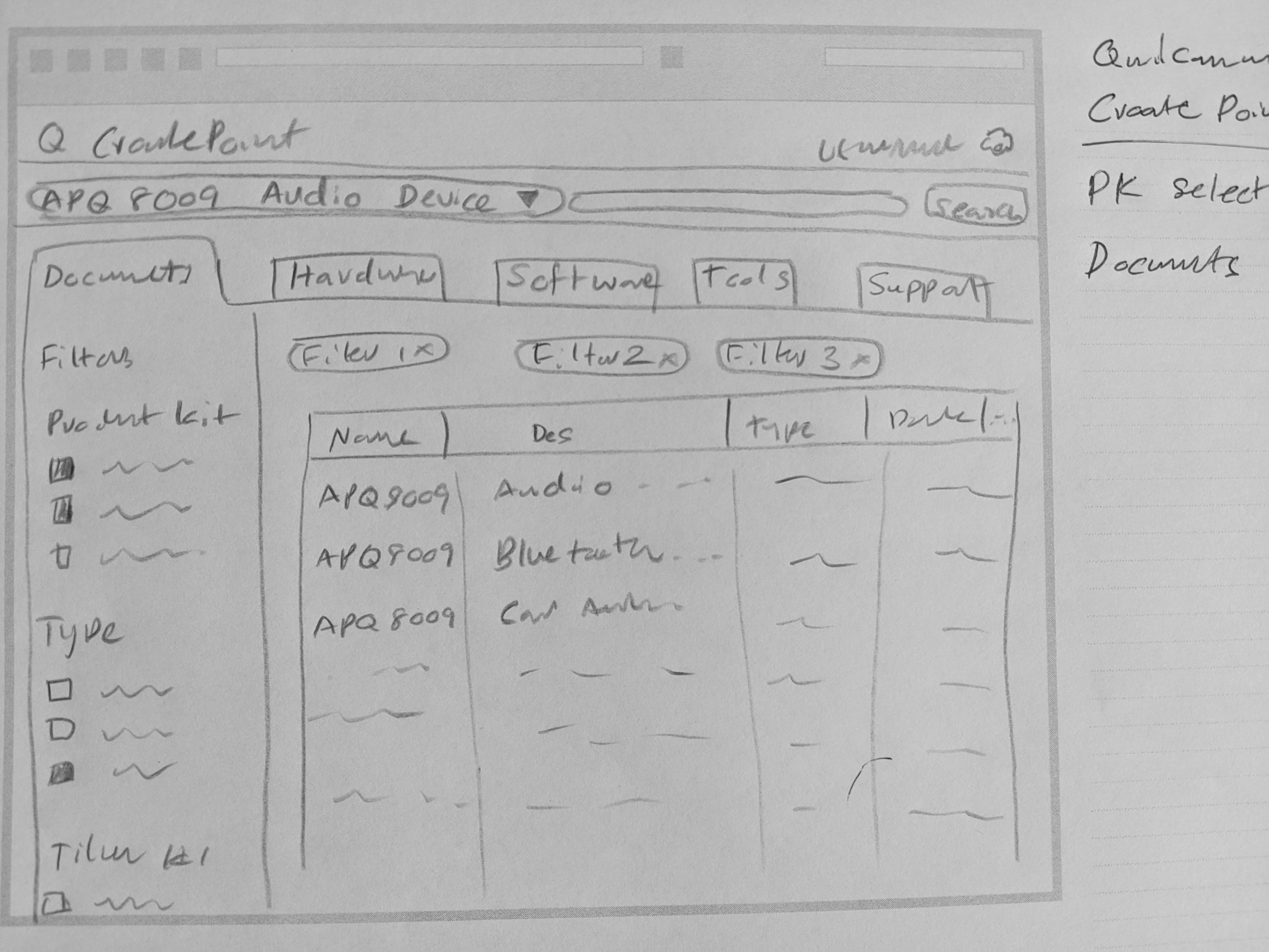 Explored a site-wide persistent filter that could carry product context across navigation, search, and documentation. This eliminated the noise engineers encountered when moving between sections.