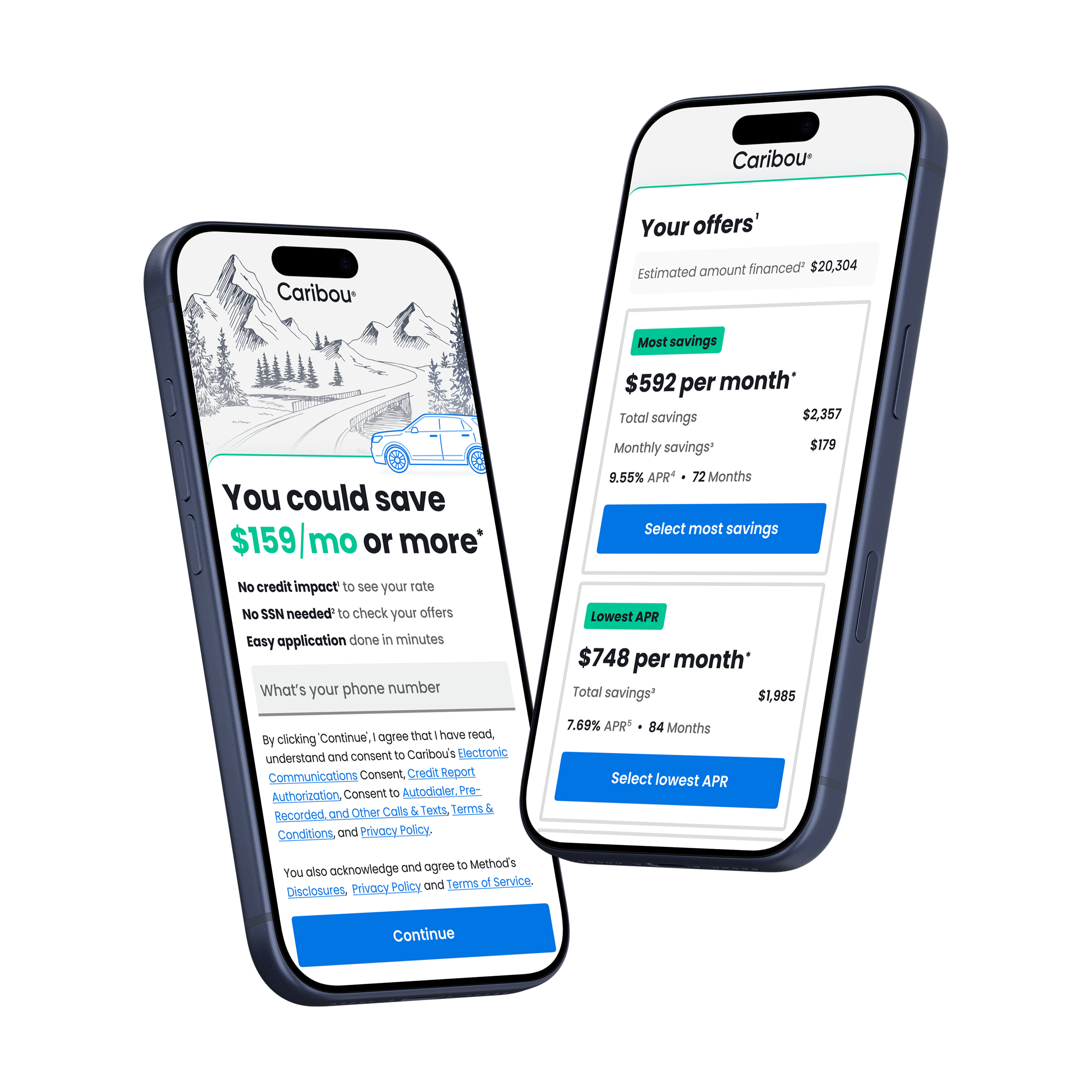 Caribou Financial Auto Refinance Conversion Redesign