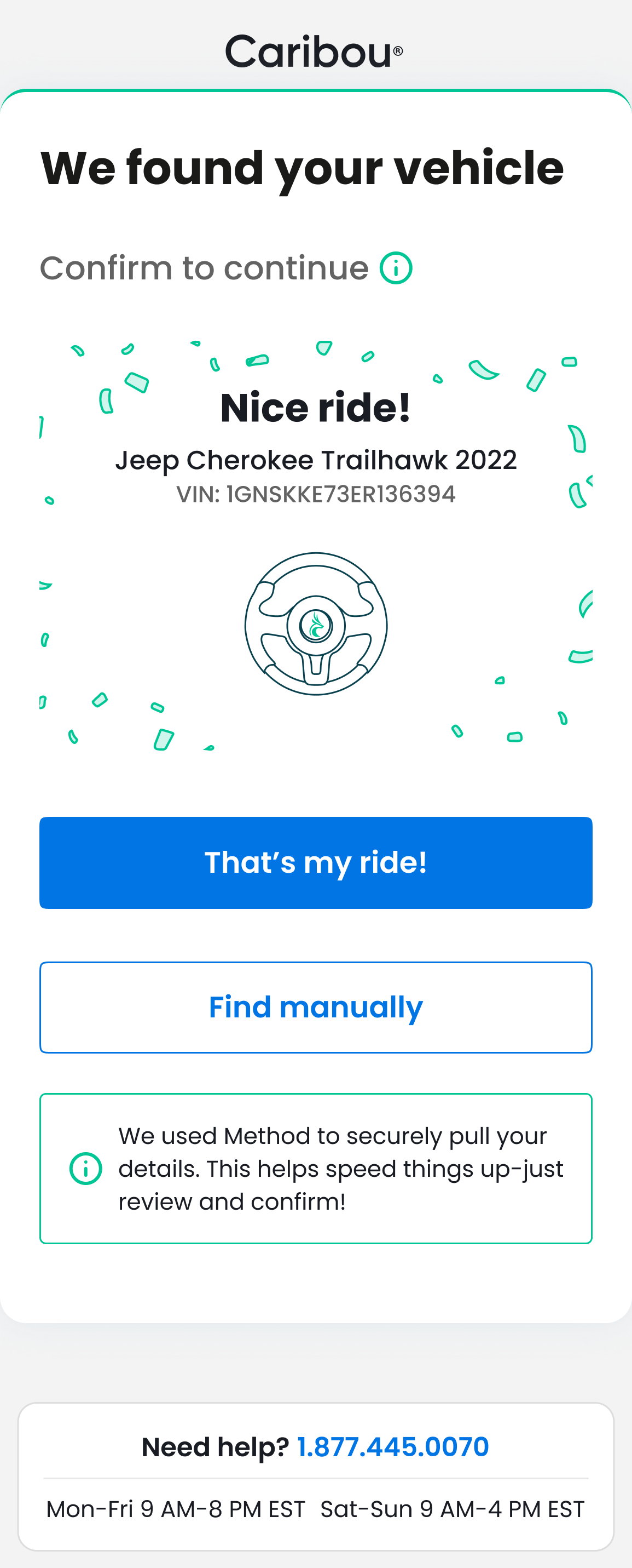 Vehicle Match found visual