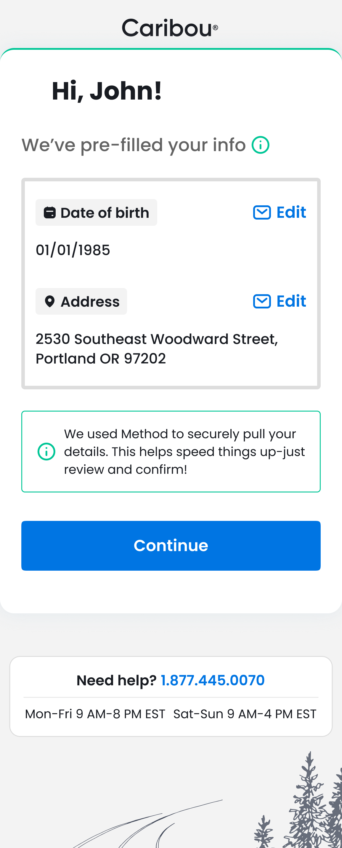 Personal Information filled visual